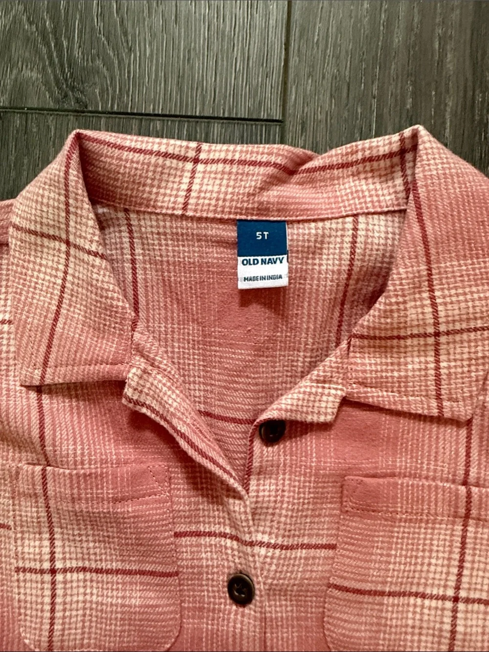 Old Navy Pink Plaid Button-Down Shirt for Kids